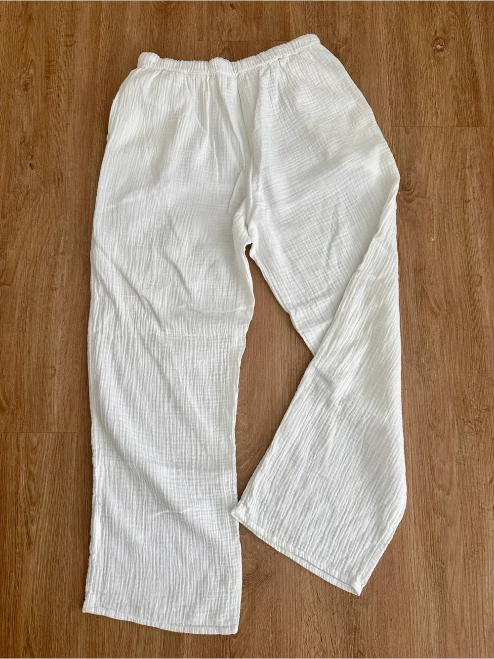 Aritzia Little Moon White Drawstring linen Pants